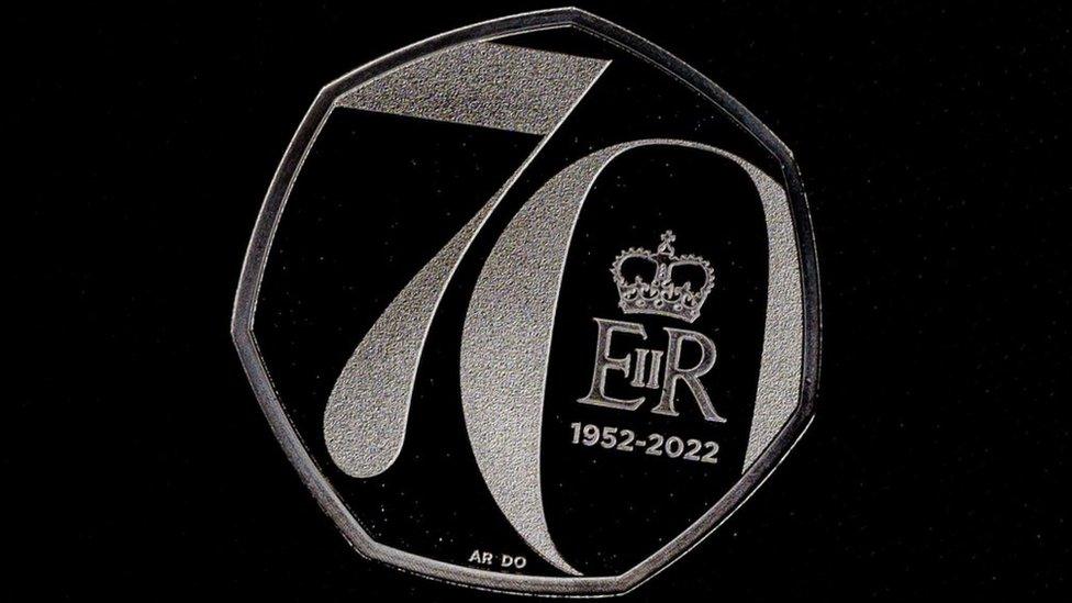 A Platinum Jubilee of Her Majesty the Queen 50p coin