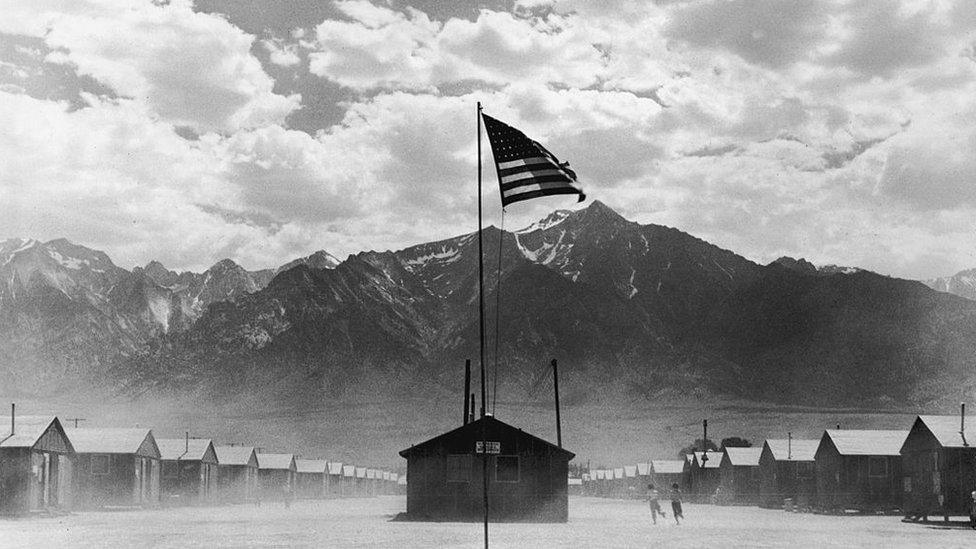 Archive photo of Manzanar camp in July 1942