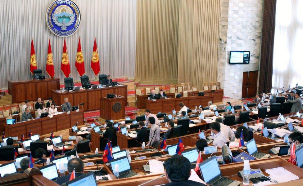 A view of MPs in the Kyrgyz parliament