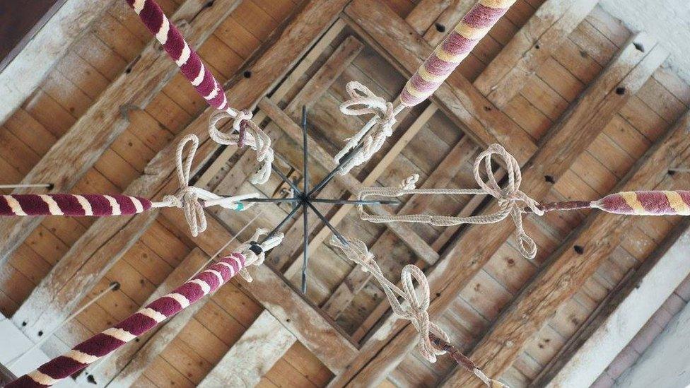 Bell ropes at Laxfield church