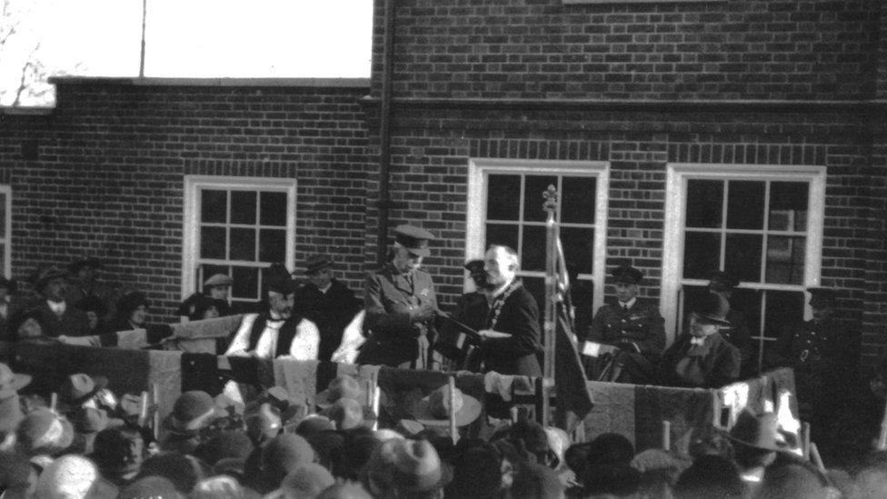 People attending the opening of Beccles Hospital in 1924