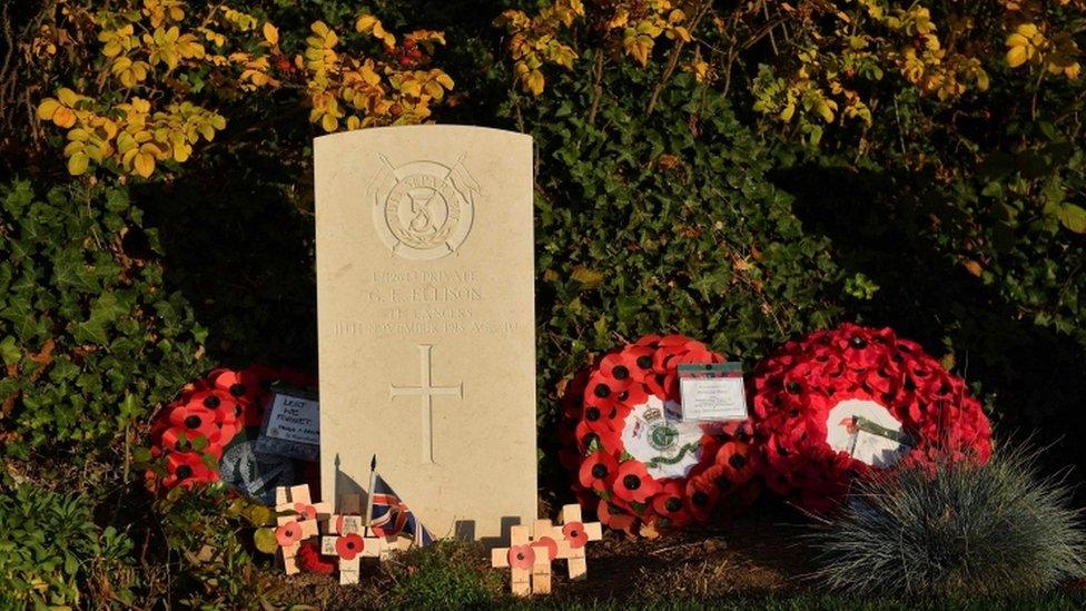 Pte Ellison's grave