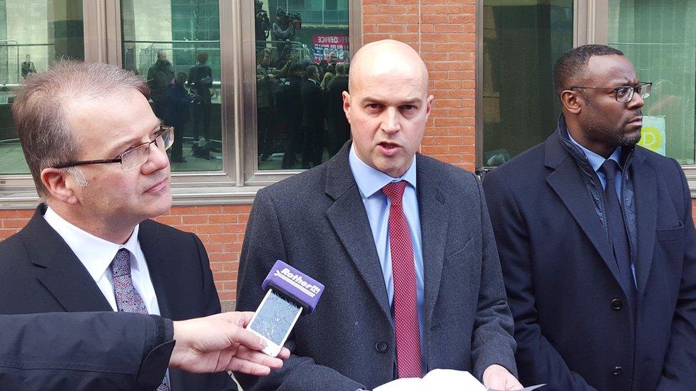 (left to right) Peter Mann, Temp DCI Martin Tatr, and Ian Thomas, Strategic Director Children and Young Peoples Services, Rotherham Council