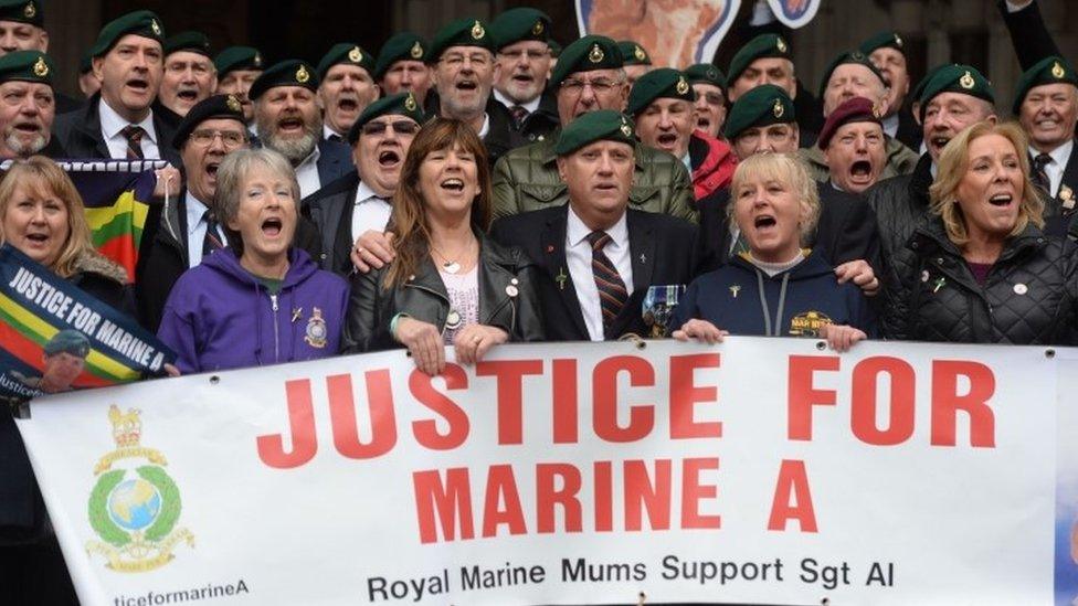 Supporters outside court