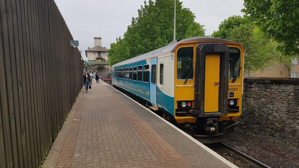 Train at Cardiff Bay railway station