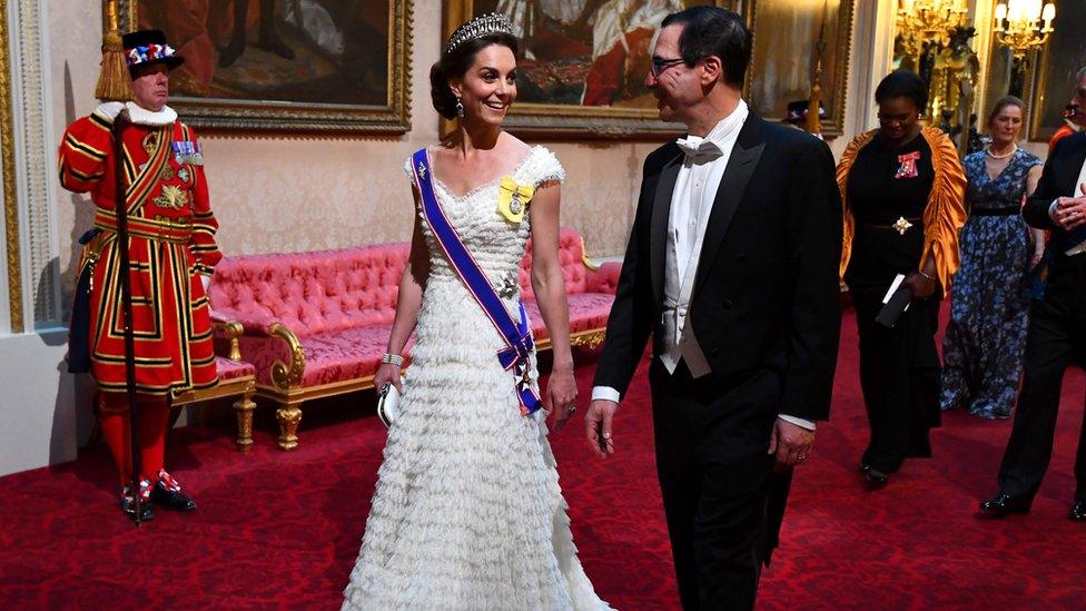 The Duchess of Cambridge and US Treasury Secretary Steven Mnuchin