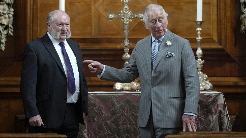 Prince Charles visits Trinity College at Oxford University in England