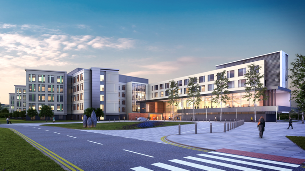 Artist's impression of the Specialist and Critical Care Centre near Cwmbran