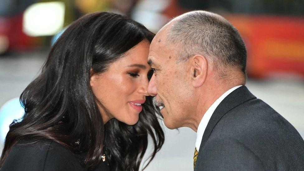 Meghan greets New Zealand High Commissioner to the UK, Sir Jerry Mateparae