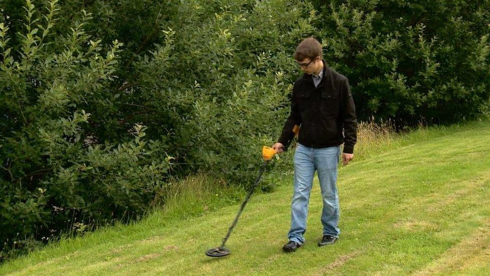 David Hall with metal detector