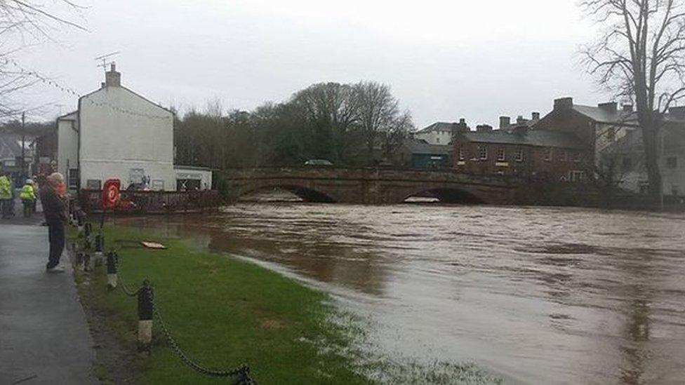 Rising river levels in Appleby