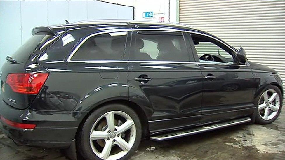 The black Audi Q7 the family were in when they died