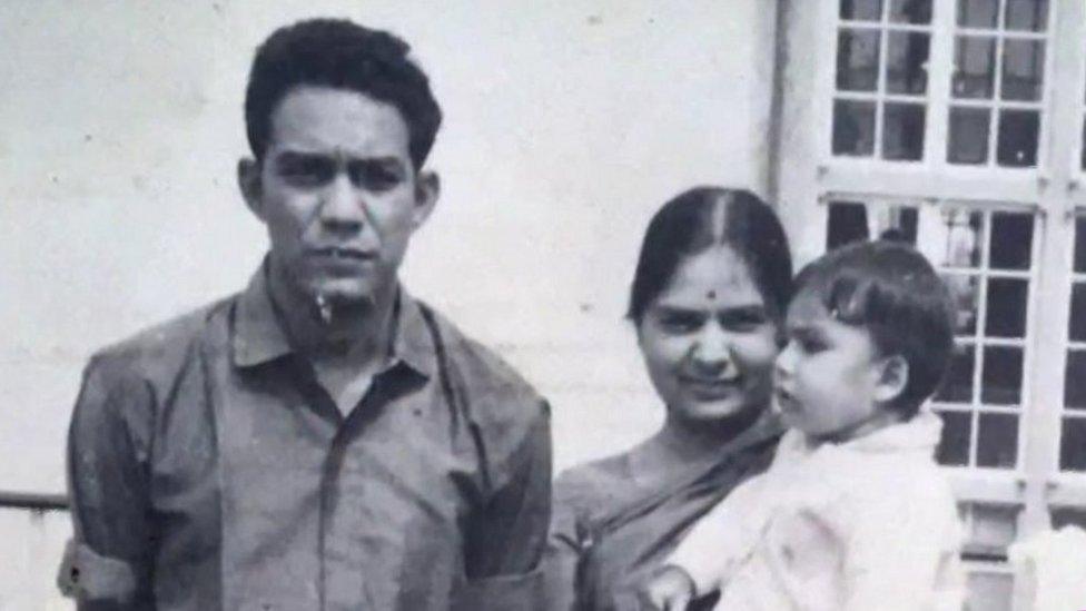 Nila Raja with family in Uganda