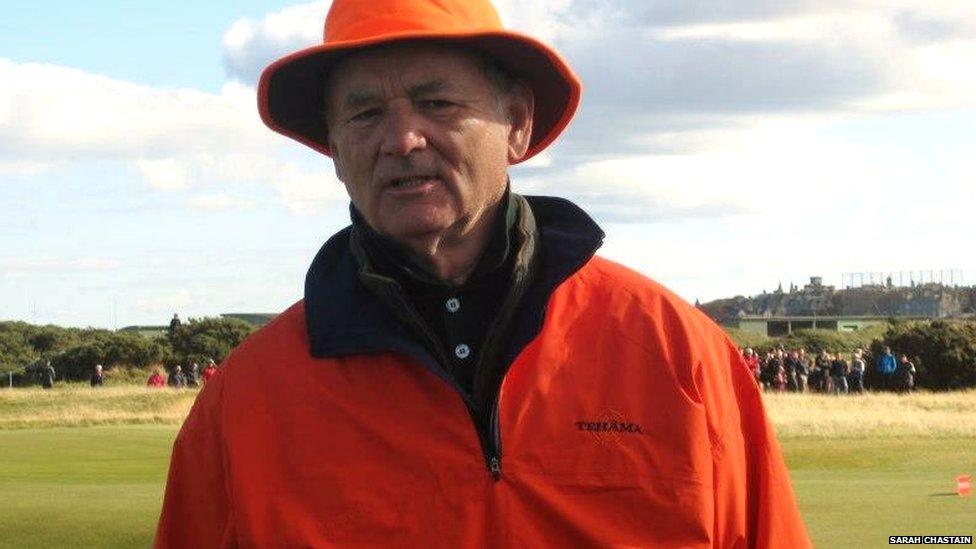 Bill Murray at the Old Course, St Andrews, October 2012