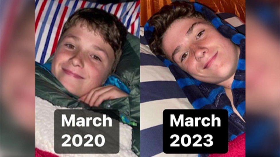 Max Woosey in 2020 and 2023