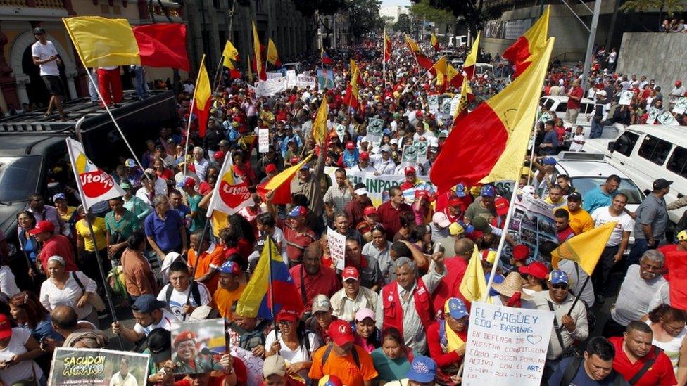 Government supporters in Caracas