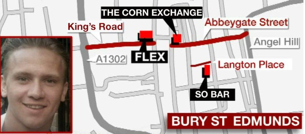 Map of Corrie Mckeague's movements