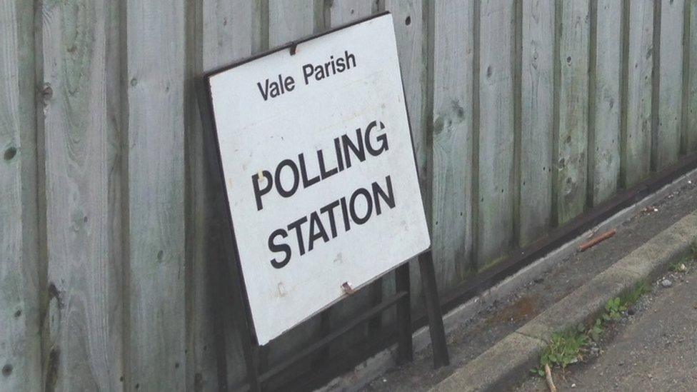 Polling station sign