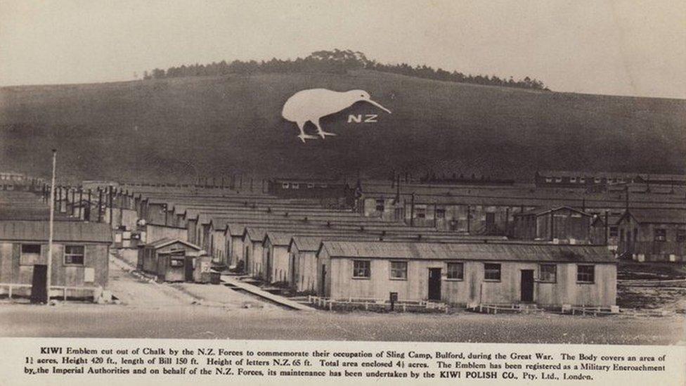 Postcard of the Bulford Kiwi C. 1919