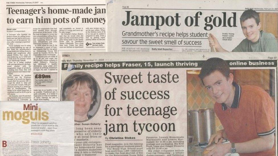 Composite of newspaper articles on Jam Boy