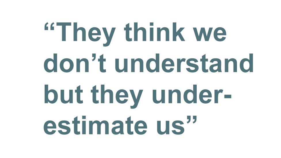 Quotebox: They think we don't understand but they underestimate us