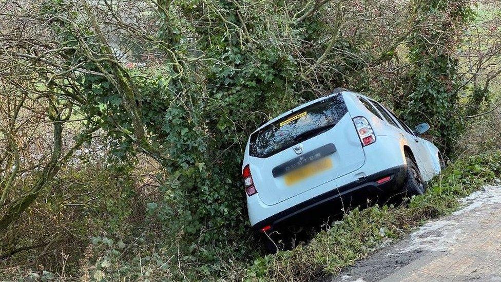 A car on Castle Hill