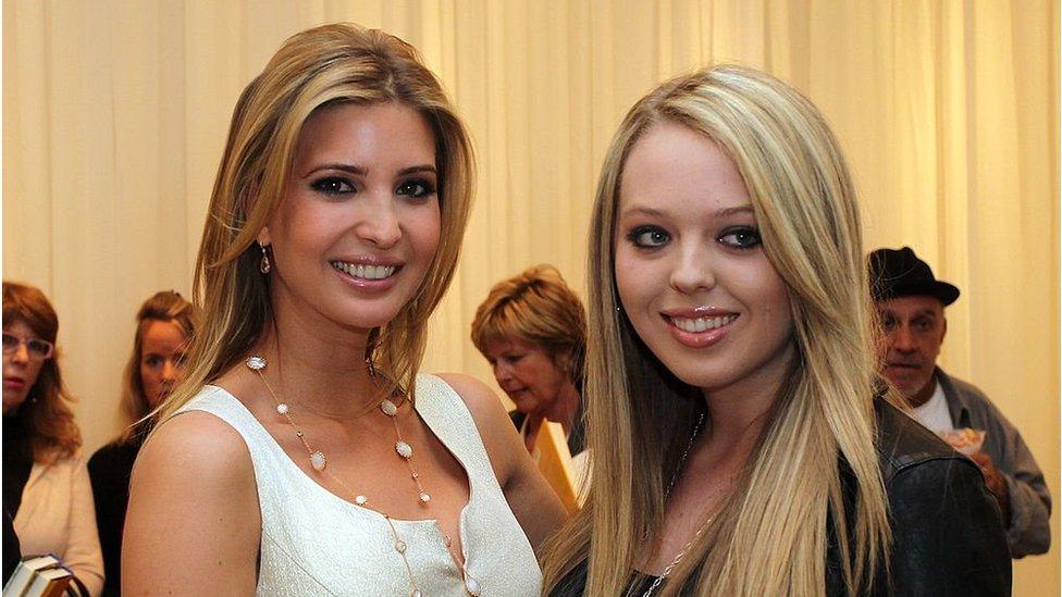 Ivanka Trump (left) and her half-sister Tiffany Trump at the launch of Ivanka's Spring 2011 Lifestyle Collection of Footwear at the Topanga Nordstrom on February 17, 2011 in Canoga Park, California.