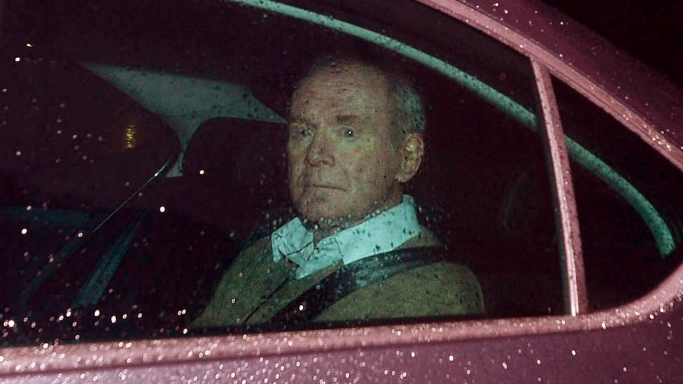 McGuinness leaves Stormont after resigning as deputy first leader, 9 January 2017