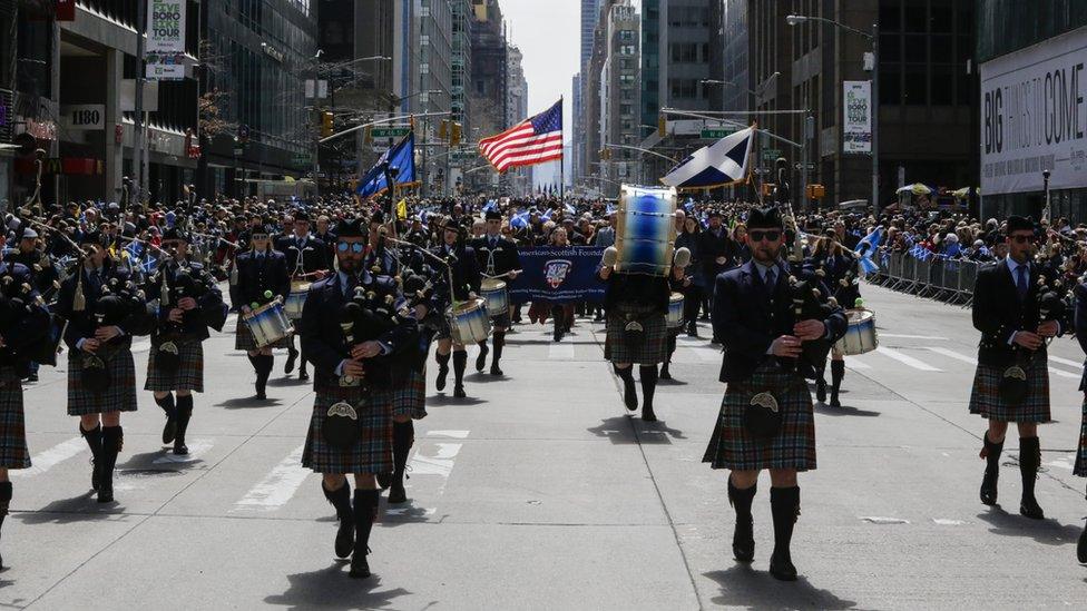 Bagpipers in New York