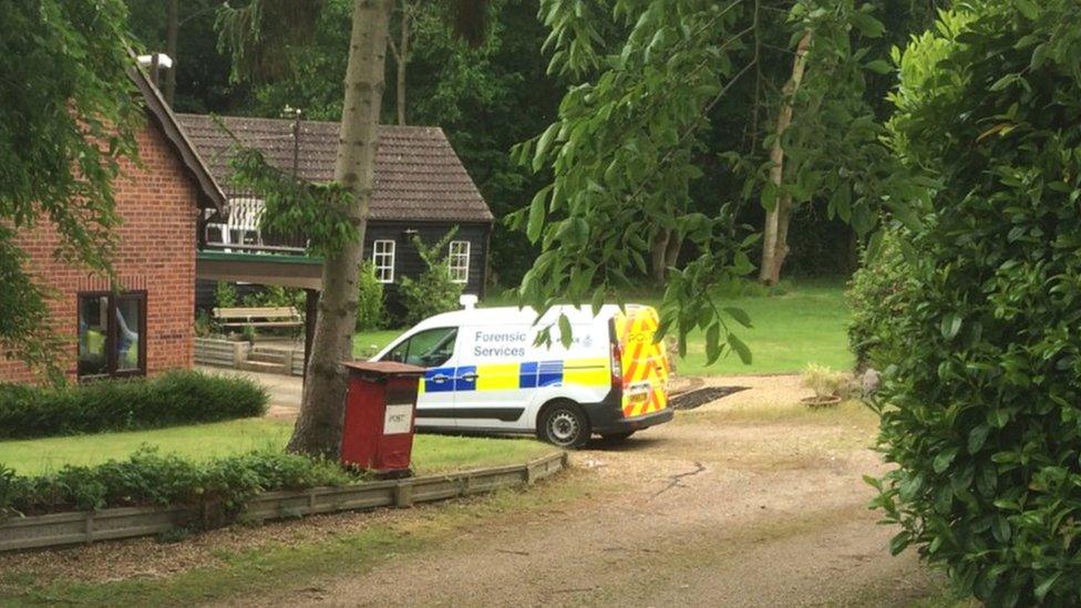 Police forensic teams are at the house in Weybread