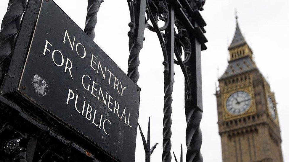 Big Ben and a no entry sign