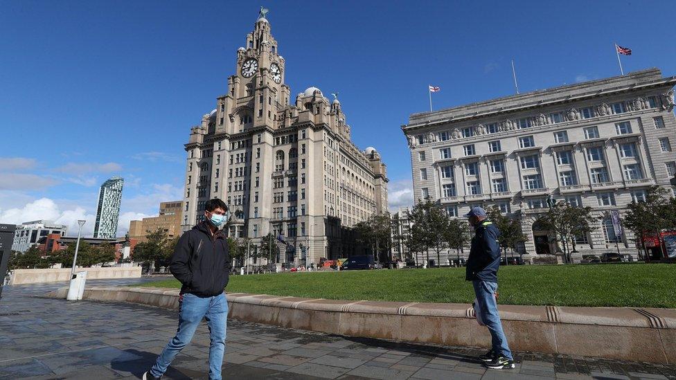 Man in mask in Liverpool