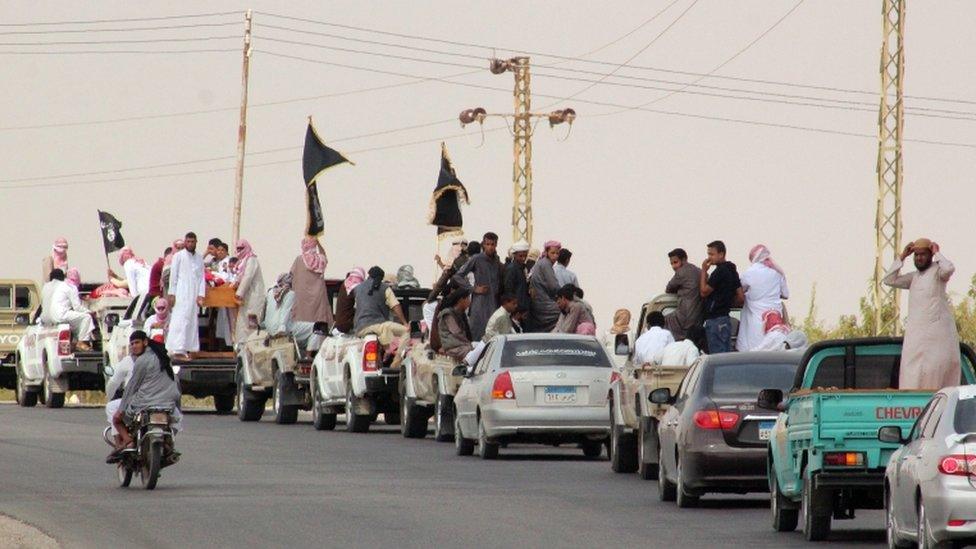 A funeral convoy of Ansar Beit al-Maqdis fighters in Sinai in 2013