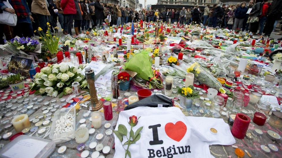 Flowers and candles in Brussels