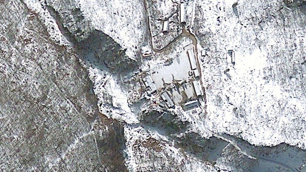 A satellite image of North Korean nuclear test site Punggye-ri