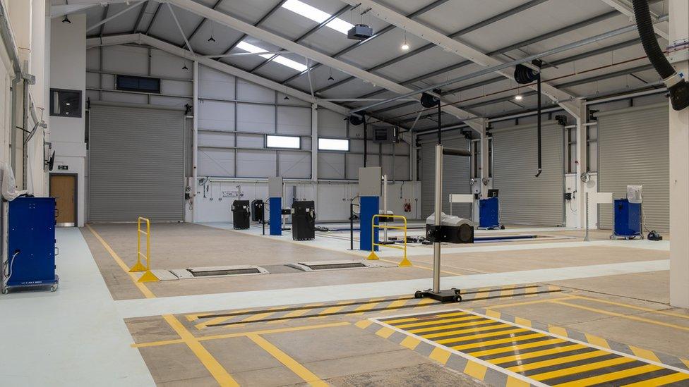 Isle of Man vehicle testing centre interior