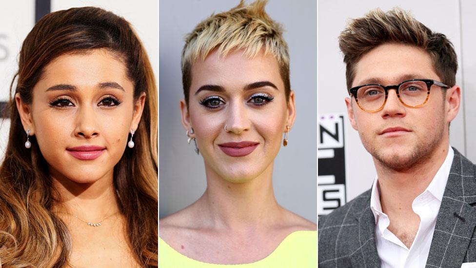 Ariana Grande, Katy Perry and Niall Horan