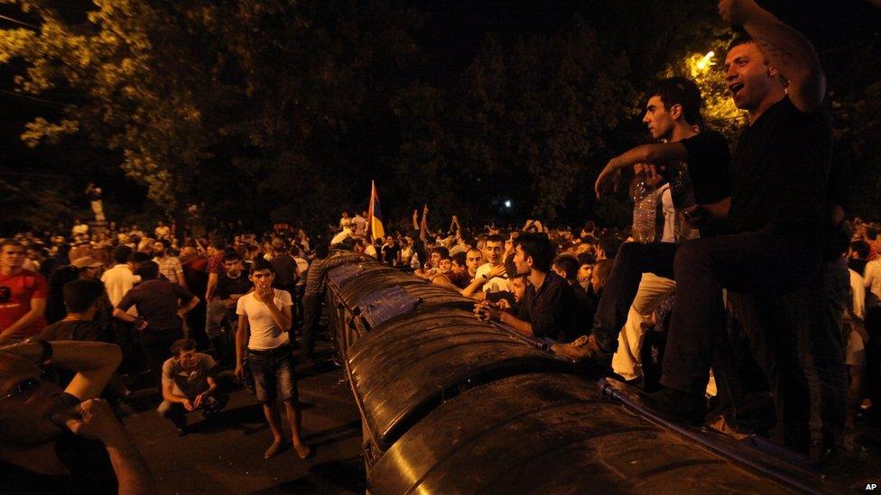 Protest against rising energy prices in Yerevan. 23 June 2015