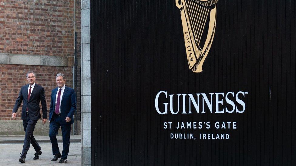 Sir Keir Starmer and Shadow Northern Ireland Secretary Peter Kyle at the Guinness brewery in Dublin