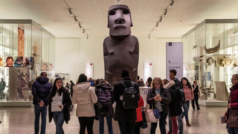 Moai statue on display in British Museum