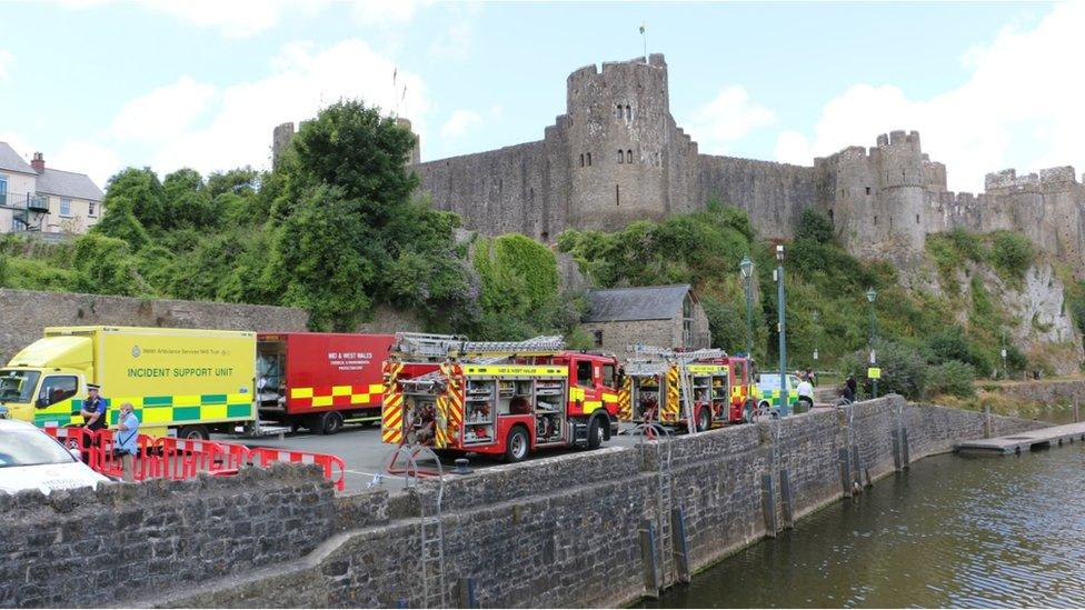 Scene at Pembroke Castle