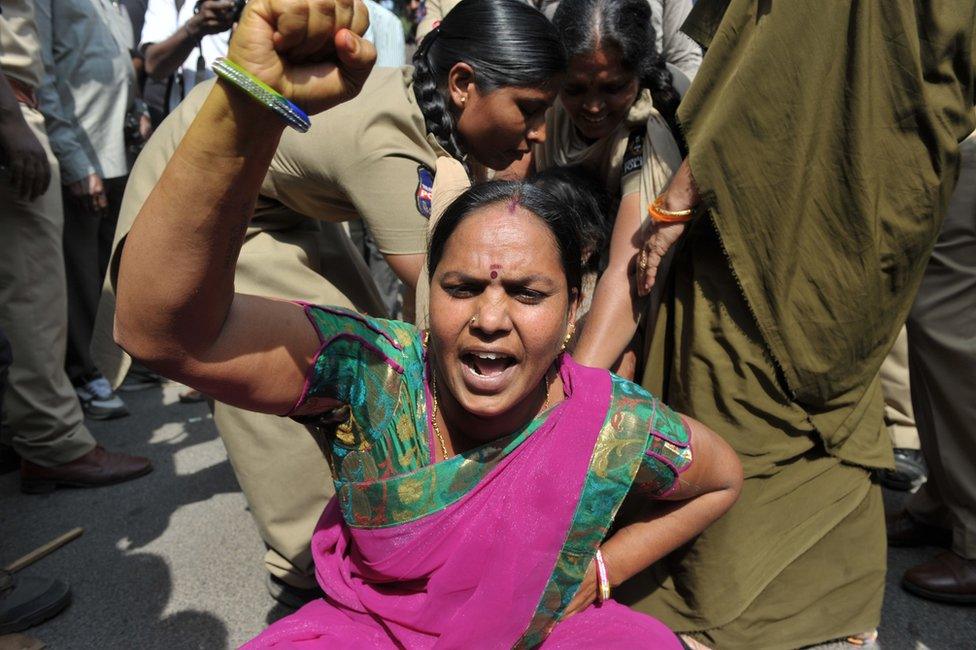 Scene at a protest