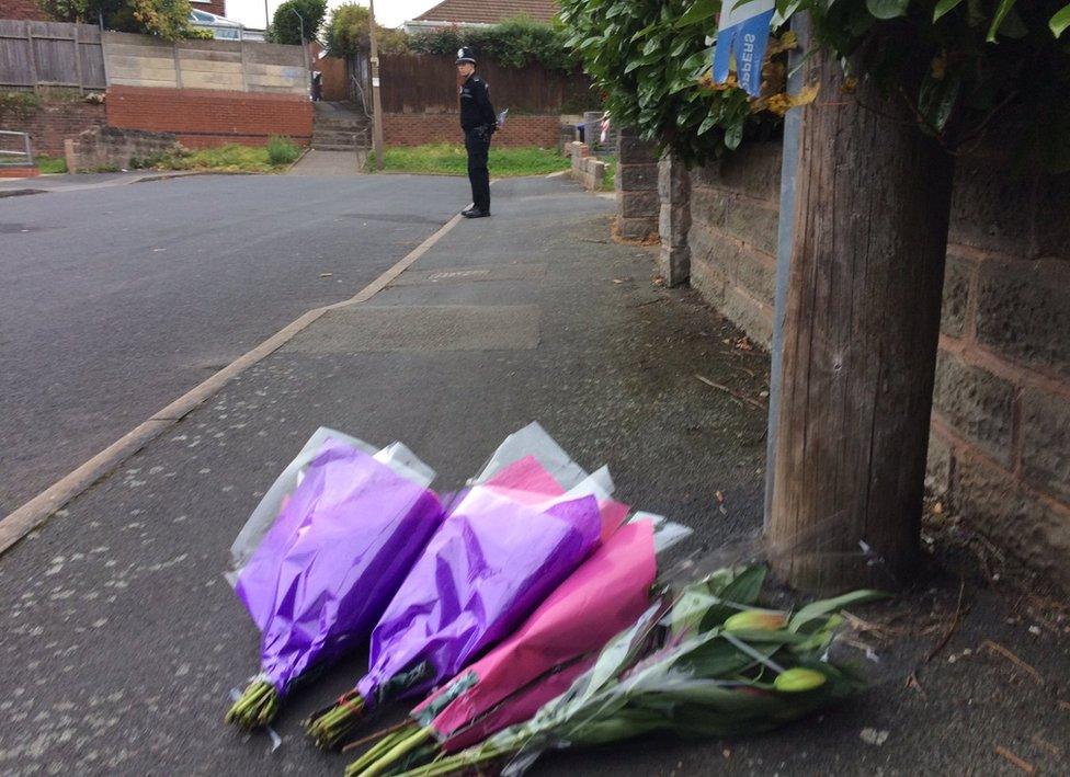 Flowers at the scene