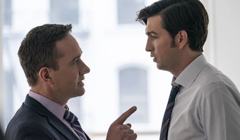 Matthew Macfadyen and Nicholas Braun in Succession