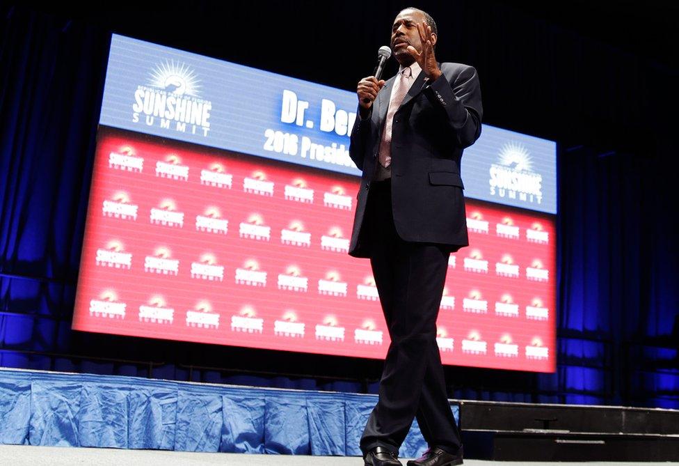 Ben Carson on stage in Orlando