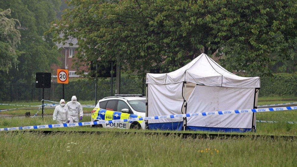 Forensic tent in Lowedges Road