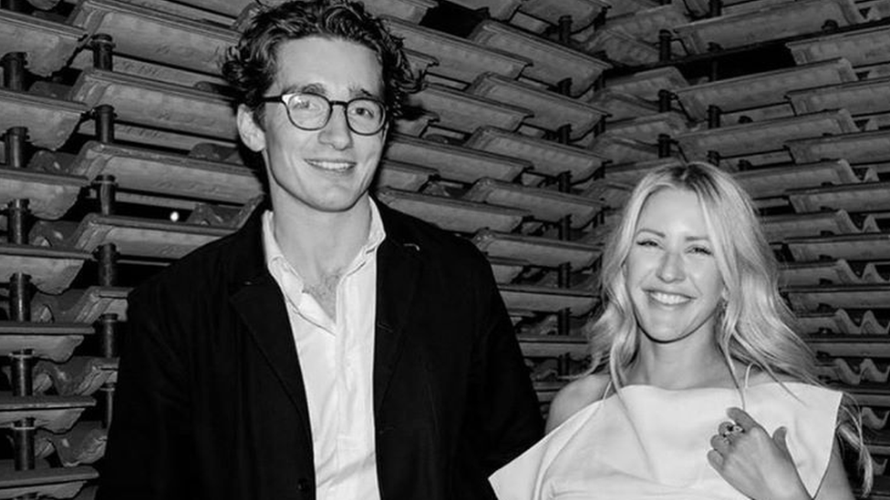 Ellie Goulding pictured with fiancé Casper Jopling in a photo taken from her Instagram page