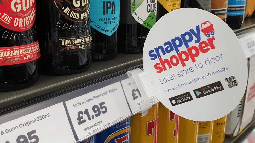 Snappy Shopper logo on store shelf