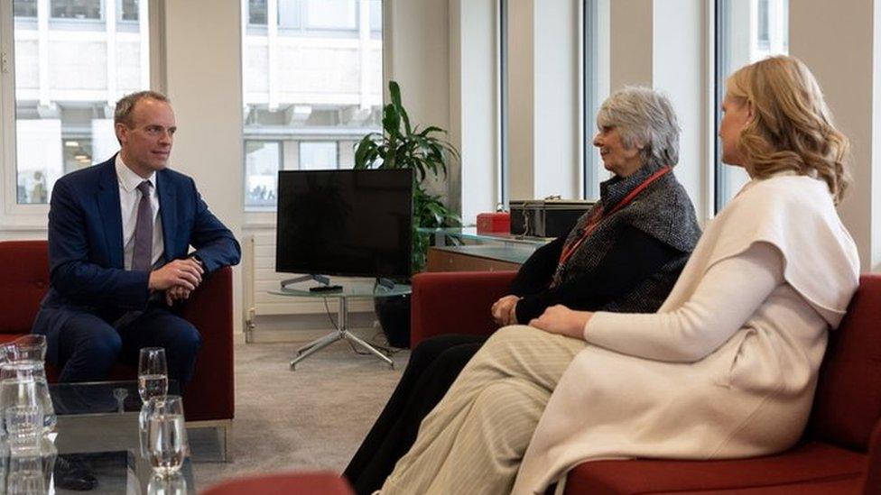 Dominic Raab meets Diana Parkes and Hetti Barkworth-Nanton