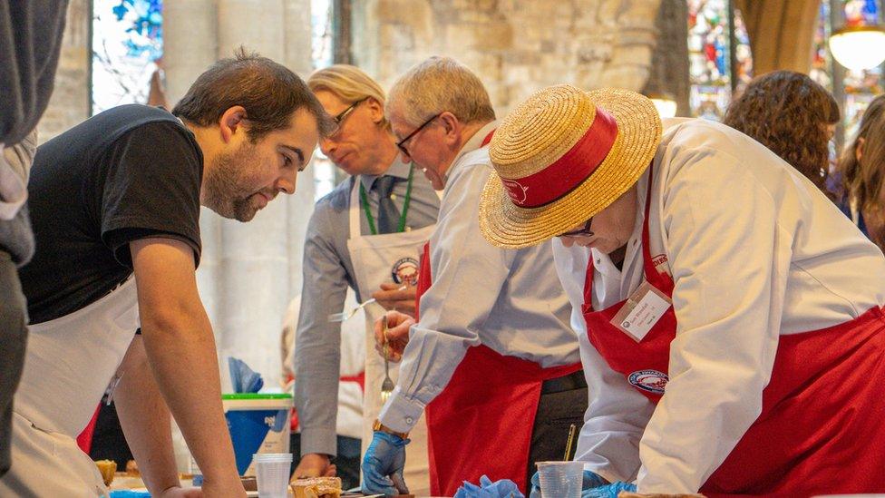 Judges at the British pie awards